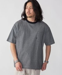 SHIPS MEN(シップス　メン)/*SHIPS:〈汗染み防止加工〉ワンポイント ロゴ ビッグシルエット ヘビーウェイト Tシャツ/チャコールグレー