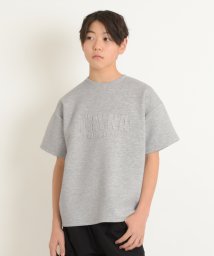 GLAZOS(グラソス)/【接触冷感】エアリークッション・エンボス加工半袖Tシャツ/グレー