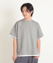 GLAZOS(グラソス)/【接触冷感】エアリークッション・レイヤード半袖Tシャツ/グレー