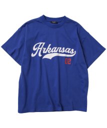 GLAZOS(グラソス)/【プチプラ】アソートフロントカレッジロゴ半袖Tシャツ/ブルー