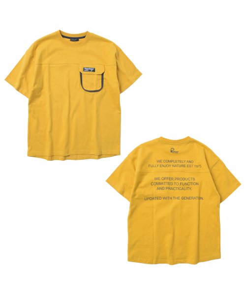 GLAZOS(グラソス)/【Penfield】USAコットン・ポケット付きバックロゴ半袖Tシャツ/イエロー