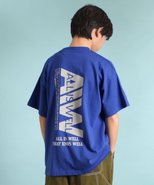 GLAZOS(グラソス)/【プチプラ】アソートバックロゴ半袖Tシャツ/ブルー