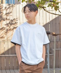 GLAZOS/ワンポイントロゴ裾レイヤード半袖Tシャツ/506052601