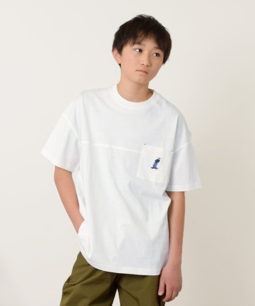 GLAZOS(グラソス)/【STREET】スケーター刺繍ビッグ半袖Tシャツ/ホワイト