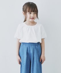 THE SHOP TK（KID）(ザ　ショップ　ティーケー（キッズ）)/【110－150/ママとおそろい】袖メッシュパフプルオーバー/オフホワイト（003）