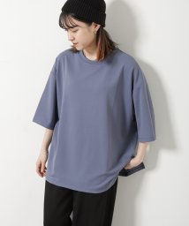 ZIP FIVE/梨地トロミオーバーサイズスリットTシャツ/506052928