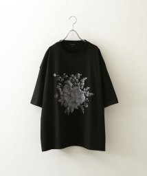 Nilway(ニルウェイ)/アソートグラフィックコットンTシャツ/ブラック