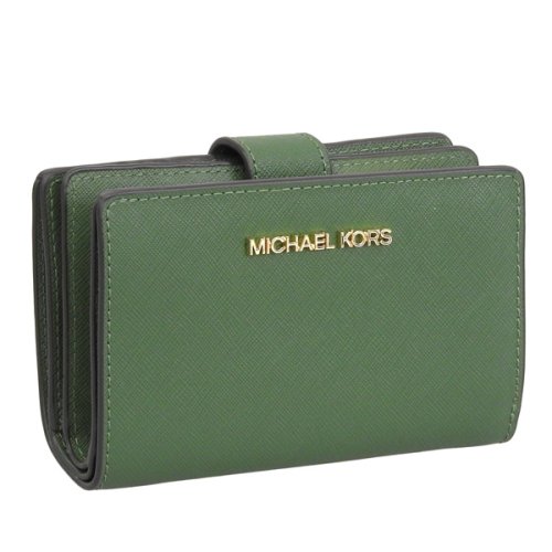 MICHAEL KORS(マイケルコース)/MICHAEL KORS マイケルコース JET SET TRAVEL MEDIUM 二つ折り 財布 レザー Mサイズ/グリーン