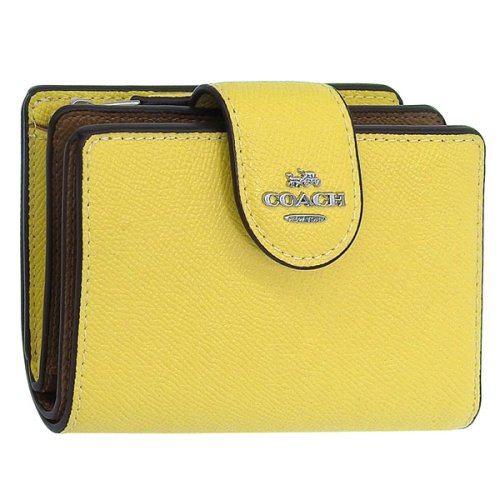 COACH(コーチ)/COACH コーチ MEDIUM CORNER ZIP WALLET ミディアム コーナージップ 二つ折り 財布 レザー/イエロー