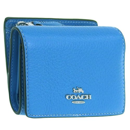 COACH(コーチ)/COACH コーチ MICRO WALLET マイクロ ウォレット 三つ折り 財布 レザー/ブルー