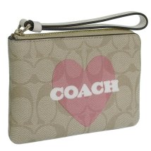 COACH/COACH コーチCORNERZIP WRISTLET コーナージップ リストレット シグネチャー ポーチ 小銭入れ ハートプリント/506053006