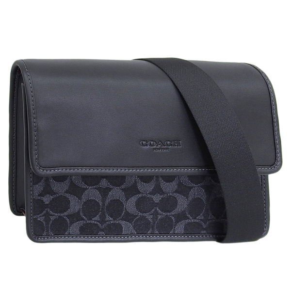COACHポストマンバッグ 黒 フラップ付き COACHポストマンバッグ 黒 フラップ付き