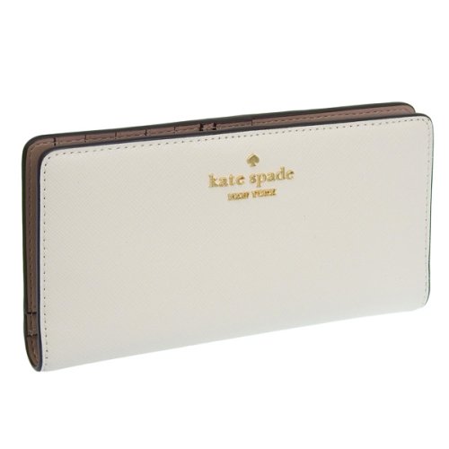 kate spade new york(ケイトスペードニューヨーク)/KATE SPADE ケイトスペード MADISON LARGE SLIM マディソン ラージ スリム 二つ折り 長財布 レザー/ホワイト