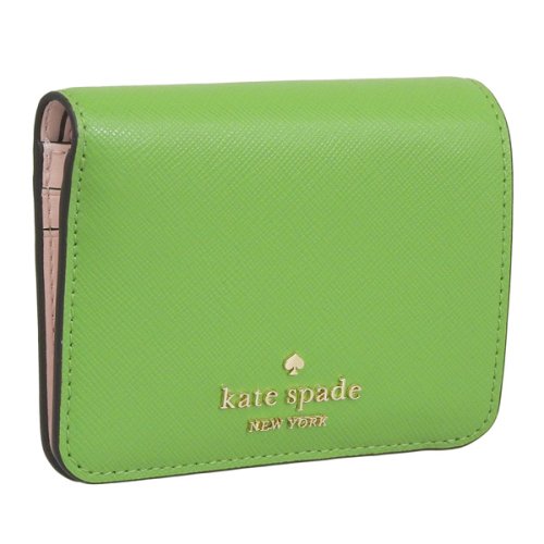 kate spade new york(ケイトスペードニューヨーク)/KATE SPADE ケイトスペード MADISON SMALL BIFOLD WALLET マディソン スモール 二つ折り 財布 レザー/グリーン