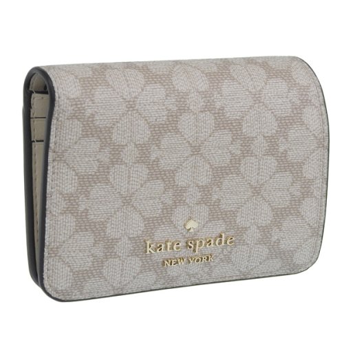 kate spade new york(ケイトスペードニューヨーク)/KATE SPADE ケイトスペード SPADE FLOWER SMALL BIFOLD WALLET スペード フラワー スモール 二つ折り 財布  Sサイズ/ベージュ