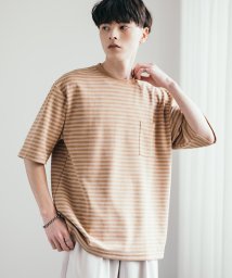 Rocky Monroe/接触冷感 ボーダーT 半袖 メンズ レディース Tシャツ カットソー クルーネック デオドラント UV加工 抗菌 防臭 ビッグシルエット オーバーサイズ カジュ/506053090