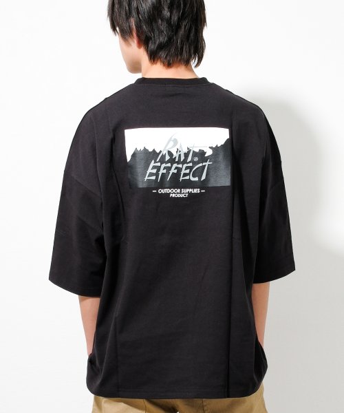 RAT EFFECT(ラット エフェクト)/Moutain スーパーBIG Tシャツ/ブラック
