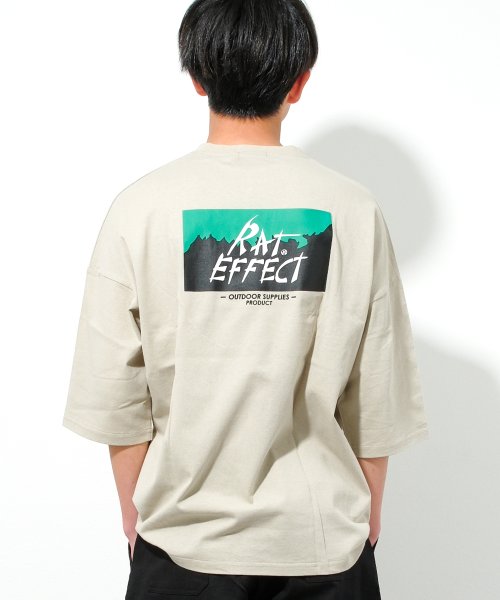 RAT EFFECT(ラット エフェクト)/Moutain スーパーBIG Tシャツ/グレー