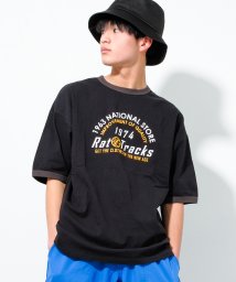 RAT EFFECT(ラット エフェクト)/RAT TRACKS リンガーBIG Tシャツ/ブラック