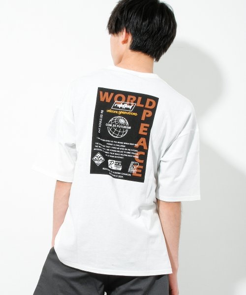 RAT EFFECT(ラット エフェクト)/PEACEポケBIG Tシャツ/オフホワイト