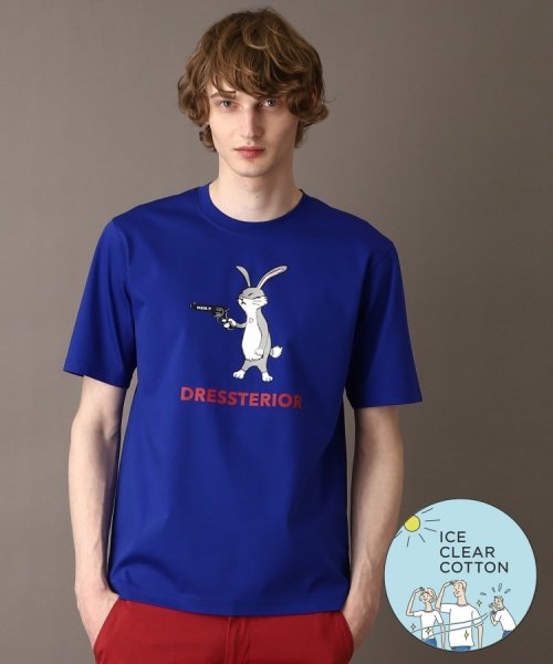 DRESSTERIOR(ドレステリア)/【接触冷感／抗菌防臭／消臭】ICE CLEAR COTTON ガンラビットTシャツ/ブルー（093）