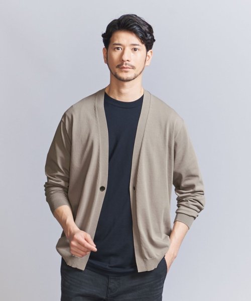 BEAUTY&YOUTH UNITED ARROWS(ビューティーアンドユース　ユナイテッドアローズ)/【WEB限定 WARDROBE SMART】マシーンウォッシュ 1B カーディガン【抗菌・防臭】/BEIGE