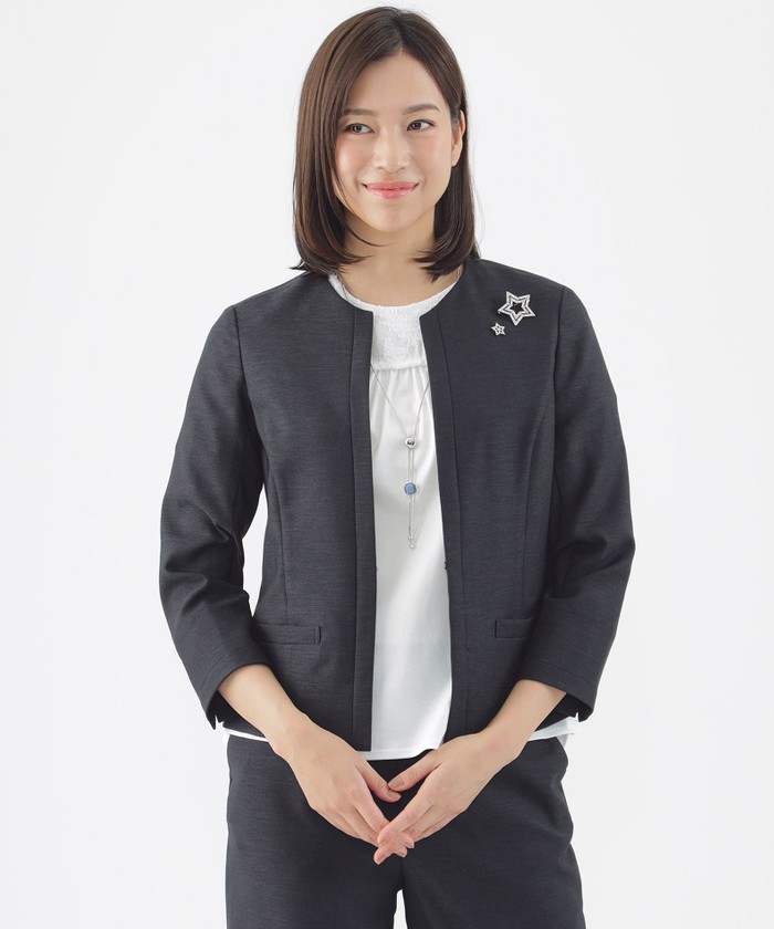 美品!セオリーリュクスノーカラー ボタンレス ジャケット 美品!セオリーリュクスノーカラー ボタンレス ジャケット