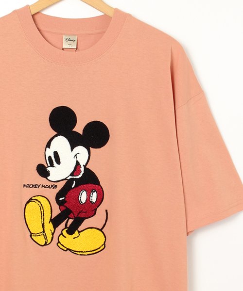 DISNEY(DISNEY)/【DISNEY/ディズニー】サガラ刺繍半袖Tシャツ　ミッキーマウス・エイリアン/リトル・グリーン・メン/オレンジ系