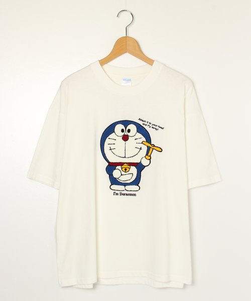 ALWAYS GOOD TIME NEW BASIC STORE(オールウェイグッドタイムニューベーシックストア)/【Doraemon/ドラえもん】サガラ刺繍　ジャイアン/ドラえもん 半袖Tシャツ/オフホワイト