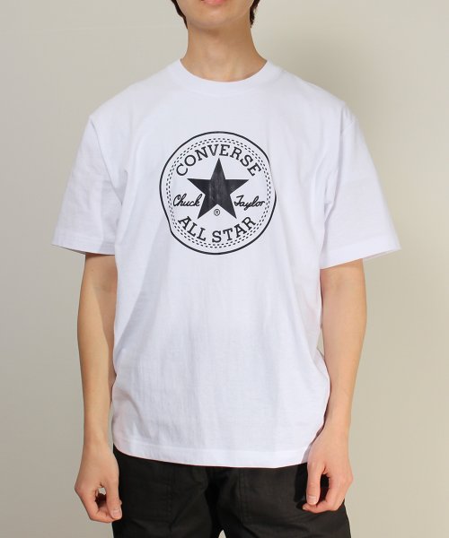 CONVERSE(コンバース)/【CONVERSE/コンバース】パッチプリント半袖Tシャツ/ホワイト