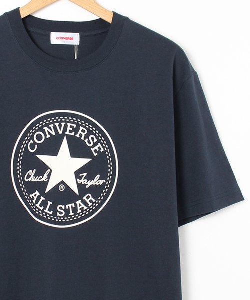 CONVERSE(コンバース)/【CONVERSE/コンバース】パッチプリント半袖Tシャツ/ネイビー