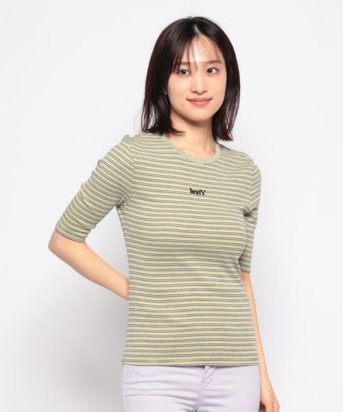 LEVI’S OUTLET(リーバイスアウトレット)/SLIM RIB TEE CROCUS NILE STRIPE/グリーン