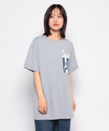 NICE CLAUP OUTLET(ナイスクラップ　アウトレット)/サメポップコーン発泡プリントTシャツ/ブルーグレー