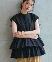 RUIRUE BOUTIQUE/異素材フリルペプラムフレンチシャツ(T1372)/506047919