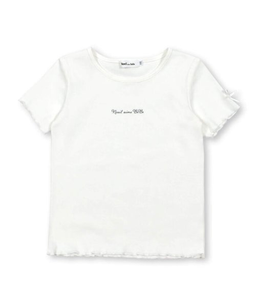 Noeil aime BeBe(ノイユ　エーム　べべ)/フライスシンプルロゴTシャツ(90~130cm)/ホワイト