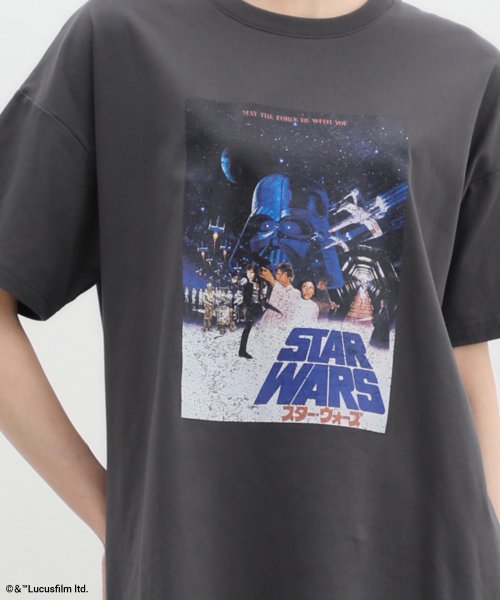 Honeys(ハニーズ)/ハニーズ／スター・ウォーズ／ゆるＴ トップス Tシャツ カットソー レディース 白 /ブラック系1