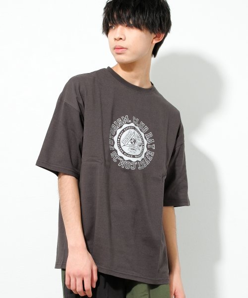 RAT EFFECT(ラット エフェクト)/ストリートカレッジBIG Tシャツ/チャコールグレー