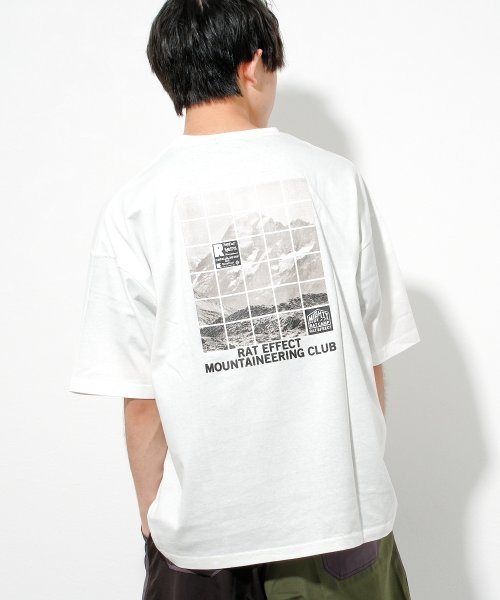 RAT EFFECT(ラット エフェクト)/CLIMBING転写BIG Tシャツ/オフホワイト