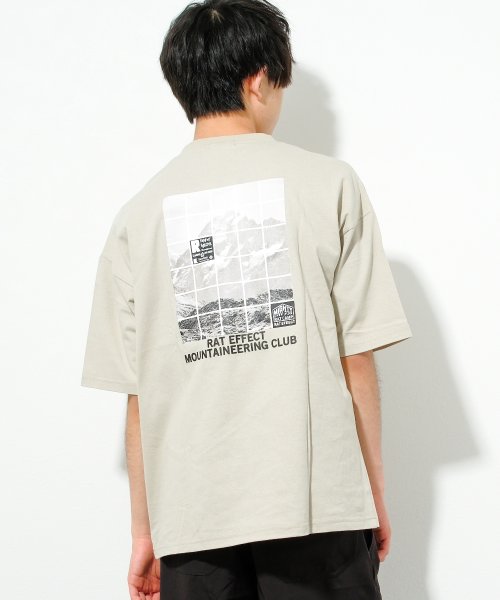 RAT EFFECT(ラット エフェクト)/CLIMBING転写BIG Tシャツ/グレー