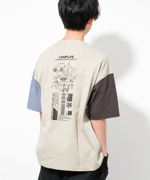 RAT EFFECT(ラット エフェクト)/CAMP LIFE BIG Tシャツ/グレー