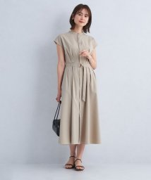 green label relaxing(グリーンレーベルリラクシング)/［size SHORTあり］ベルト フレア ワンピース －マシンウォッシャブル・ストレッチ－/BEIGE