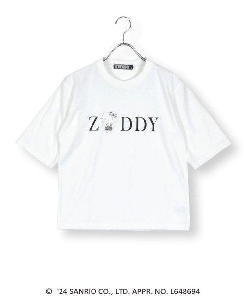 ZIDDY(ジディー)/【 ニコ☆プチ 掲載 】【ハローキティ×ZIDDY】ラインストーンロゴTシャツ(/ホワイト