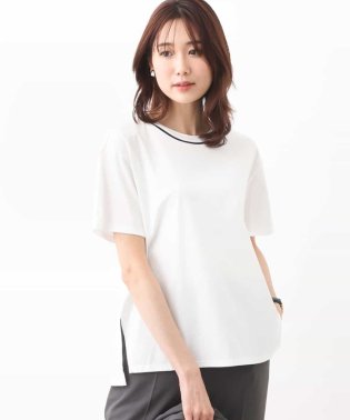 MK MICHEL KLEIN/配色ネックデザインTシャツ/接触冷感/洗える/506053964