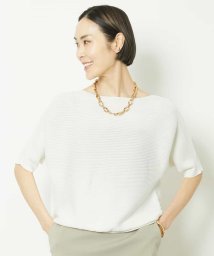 MICHEL KLEIN(ミッシェルクラン)/[新色]ホールガーメント(R)ボートネックニット（WEB限定カラーあり）/ホワイト（90）