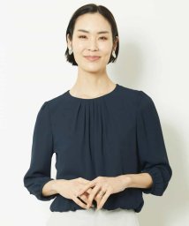 MICHEL KLEIN(ミッシェルクラン)/[WEB限定/インナーにおすすめ]プリーツデザインブラウソー/ネイビー（57）