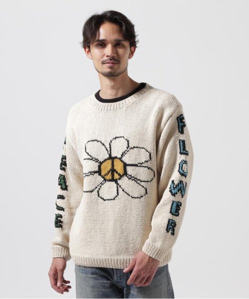 BEAVER(ビーバー)/MacMahon Knitting Mills  Crew Neck Knit－Peace&Flow/ナチュラル4