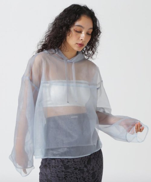 RoyalFlash(ロイヤルフラッシュ)/MAISON SPECIAL/メゾンスペシャル/See－through Tulle Hoodie/ブルー