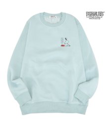  PEANUTS/スヌーピー プリント トレーナー スウェット 長袖 裏起毛 春秋冬 SNOOPY LL ソフトグリーン/506054244