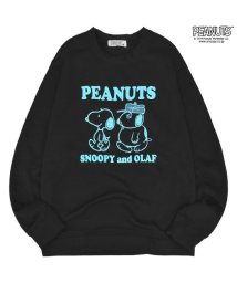  PEANUTS( ピーナッツ)/スヌーピー オラフ 裏起毛 スウェット セット セットアップ プリント 春秋冬 SNOOPY LL ブラック/ブラック