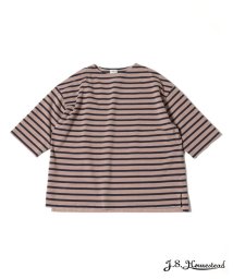 J.S Homestead/【J.S.Homestead】PIGMENT BORDER BOATNECK TEE/506054280